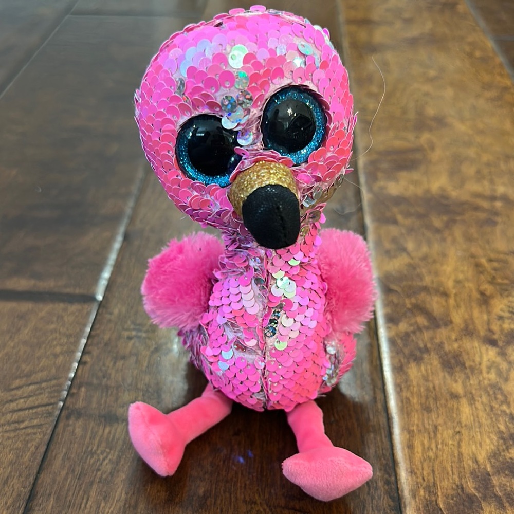 TY “Pinky” Flip Sequin Flamingo Plush Toy